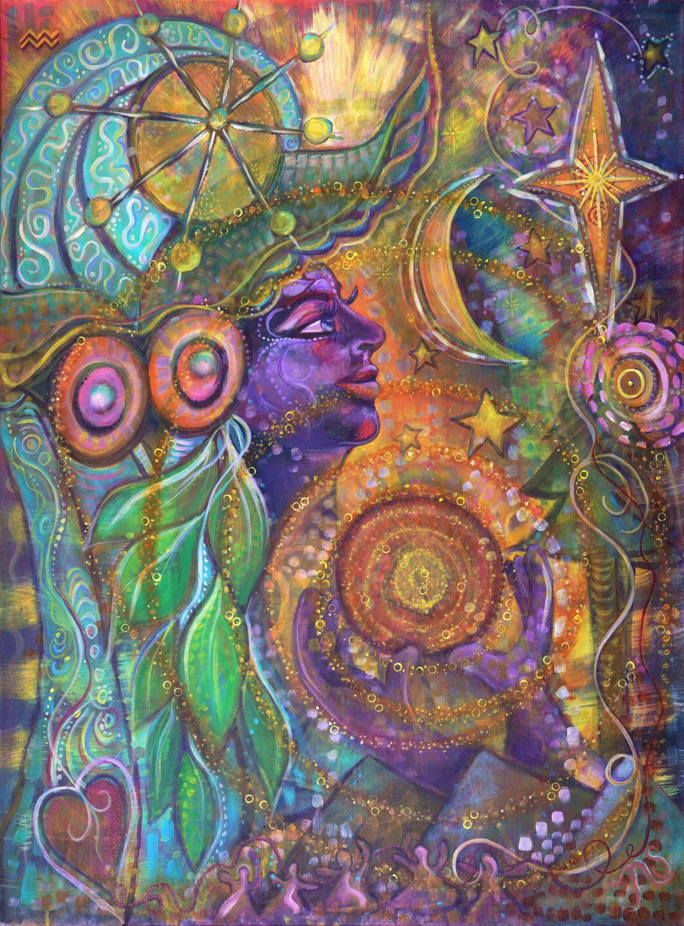 Vibrant Feminine Archetype Acrylic on Canvas Original by Nanette Saylor "She is Called to More"