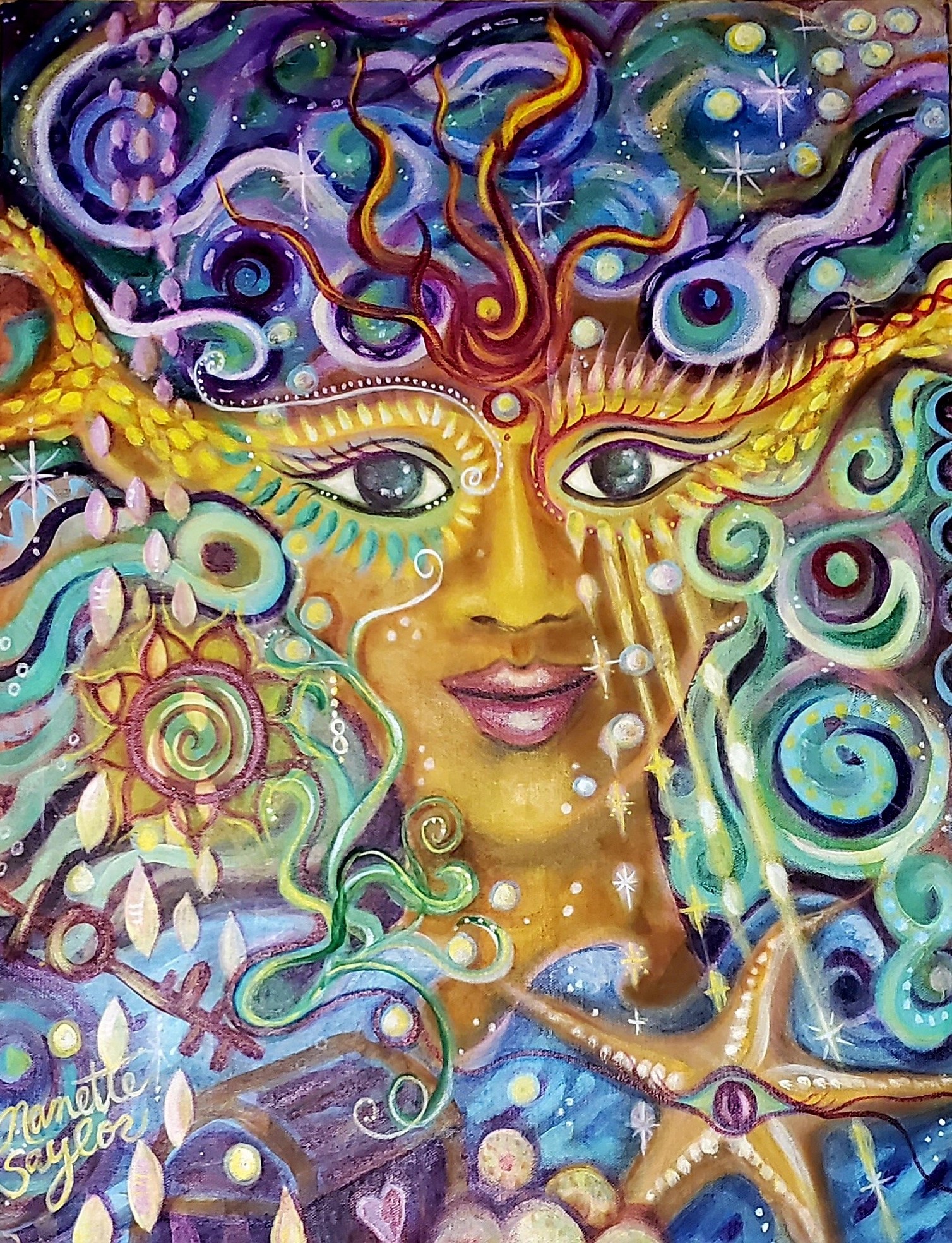 Original Acrylic on Canvas by Nanette Saylor - "Aquaria"